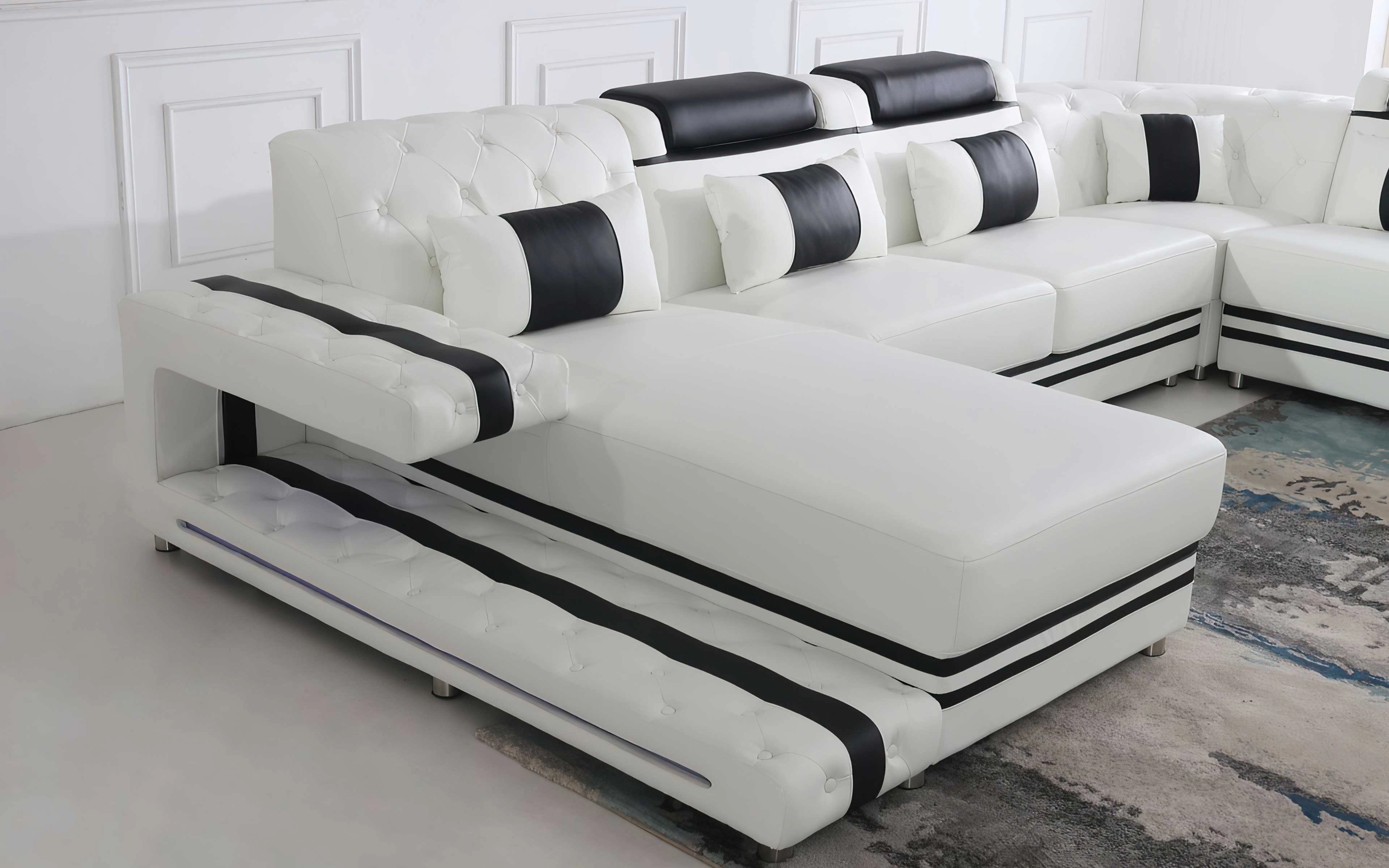 Zion Modern Sectional Sofa with LED Light